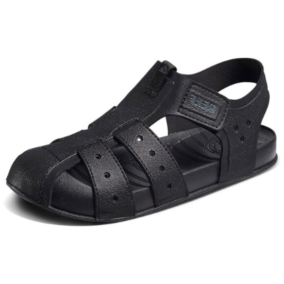 REEF Kids' Water Beachy Fisherman Sandal, Adjustable Straps Size 3 BLACK - Picture 3 of 6